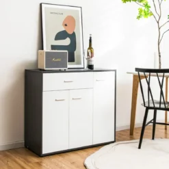 Kommode Küche Buffetschrank mit Schublade Küchenschrank mit verstellbarem Regal 88 x 40 x 80 cm