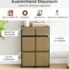 Kommode mit Schubladen Aufbewahrungstisch mit Metallrahmen und klappbaren Stoffbehältern Grau