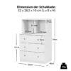 Kommode mit 3 Schubladen & 2 Fächern Sideboard aus Holz mit Kippsicherung 60 x 40 x 94 cm Weiß