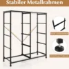 Kommode mit 8 Schubladen & Metallgestell & Tischplatte Stoffkommode 80 x 30 x 92 cm Grau