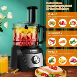kompakte Küchenmaschine Standmixer Zerkleinerer 500W 1500ml ideal zum Zerkleinern Schneiden Schreddern Entsaften