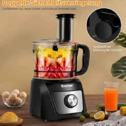 kompakte Küchenmaschine Standmixer Zerkleinerer 500W 1500ml ideal zum Zerkleinern Schneiden Schreddern Entsaften