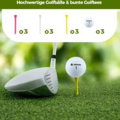 Komplettes Golf Geschenkset für Herren Golf-Zubehör Set mit 3 Golfbällen Golfgeschenk in Geschenkbox