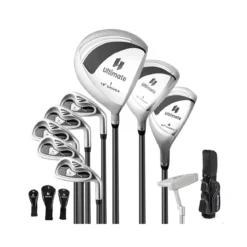 Komplettes Golfschläger-Set Rechtshändig für Damen Golfschlägersätze mit Tragetasche Schwarz