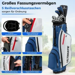 Komplettes Herren Golfschläger Set 9 Teilige Golfschlägersätze Rechtshändig mit Regenhaube
