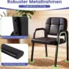 Konferenzstühle mit Gepolsterten Armlehnen Bürostühle Besucherstühle Schwarz