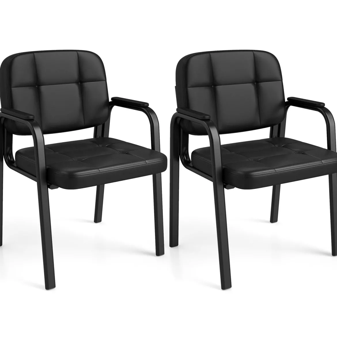 Konferenzstühle mit Gepolsterten Armlehnen Bürostühle Besucherstühle Schwarz