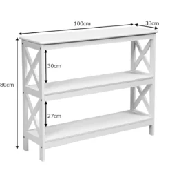 Konsolentisch Beistelltisch Industrie Design mit Ablage Flurtisch 100 x 33 x 80 cm Weiß