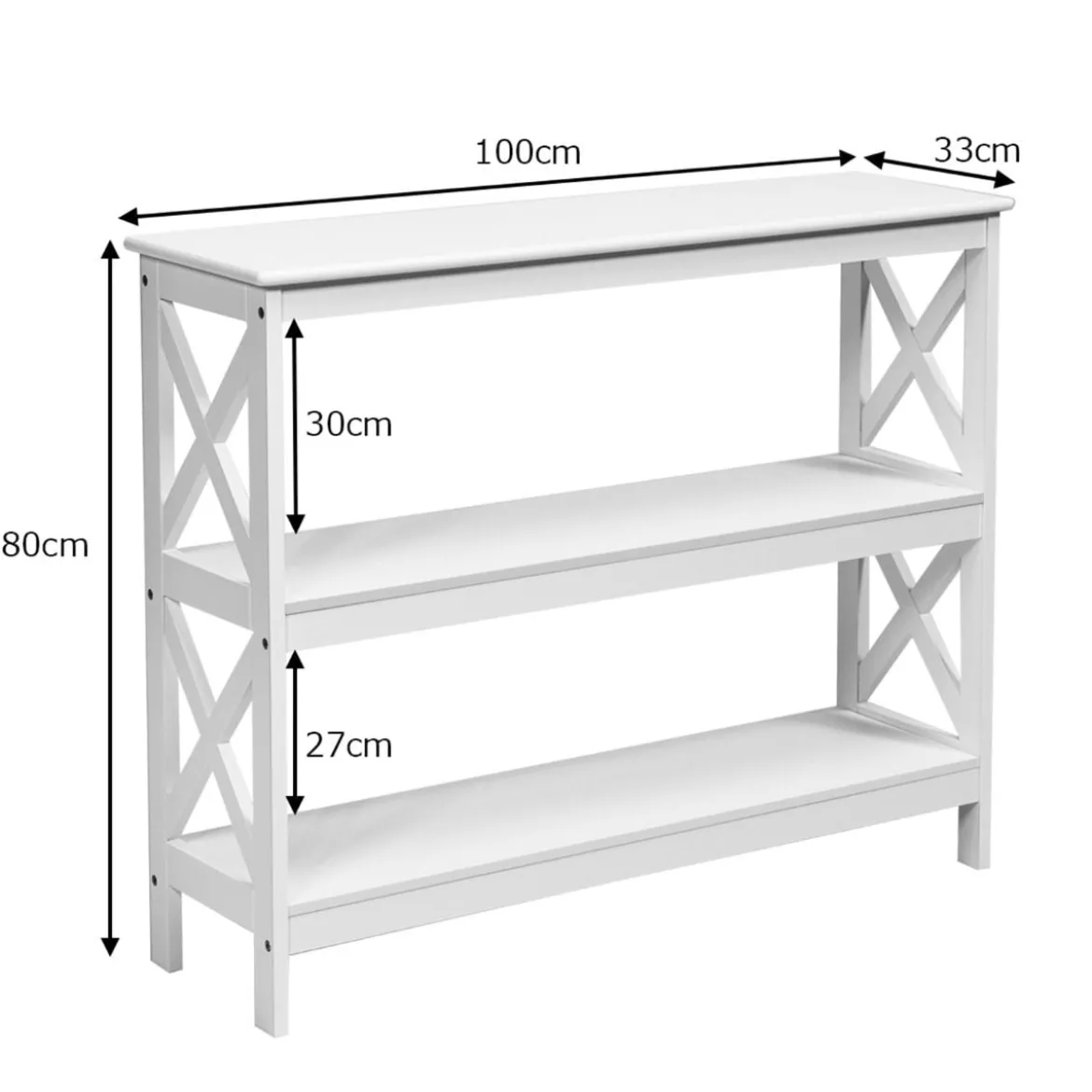 Konsolentisch Beistelltisch Industrie Design mit Ablage Flurtisch 100 x 33 x 80 cm Weiß