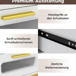 Konsolentisch Eingangstisch mit LED-Lichtern & Ladestation schmaler Sofatisch Weiß 90 x 40 x 75 cm