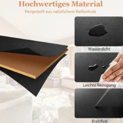 Konsolentisch mit Schublade und offenem Regal multifunktionaler Präsentationstisch Schwarz