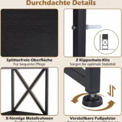 Konsolentisch Mit 4 Stoffschubladen Regal Metallrahmen Holz Mosaikmuster Kaffee & Schwarz