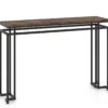Konsolentisch Schmal Flurtisch mit Geometrischem Metallrahmen 120 x 30 x 80,5 cm Braun