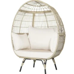 Korbsessel in Eiform Übergroßer Indoor- und Outdoor-Loungesessel
