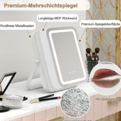 Kosmetikspiegel mit Beleuchtung & Touchschalter & Speicherfunktion Dimmbarer Schminkspiegel