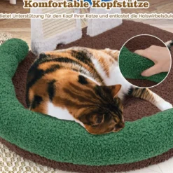 Kratzbaum in Pilzoptik mit Katzenbett & Sisal-Kratzbrett & Federball & Kopfstütze Katzenbaum