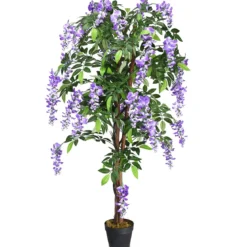 Kunstpflanze Verwendbare Künstliche Palme Kunstbaum 75 cm/150 cm/180 cm Lila/Rosa/Weiß