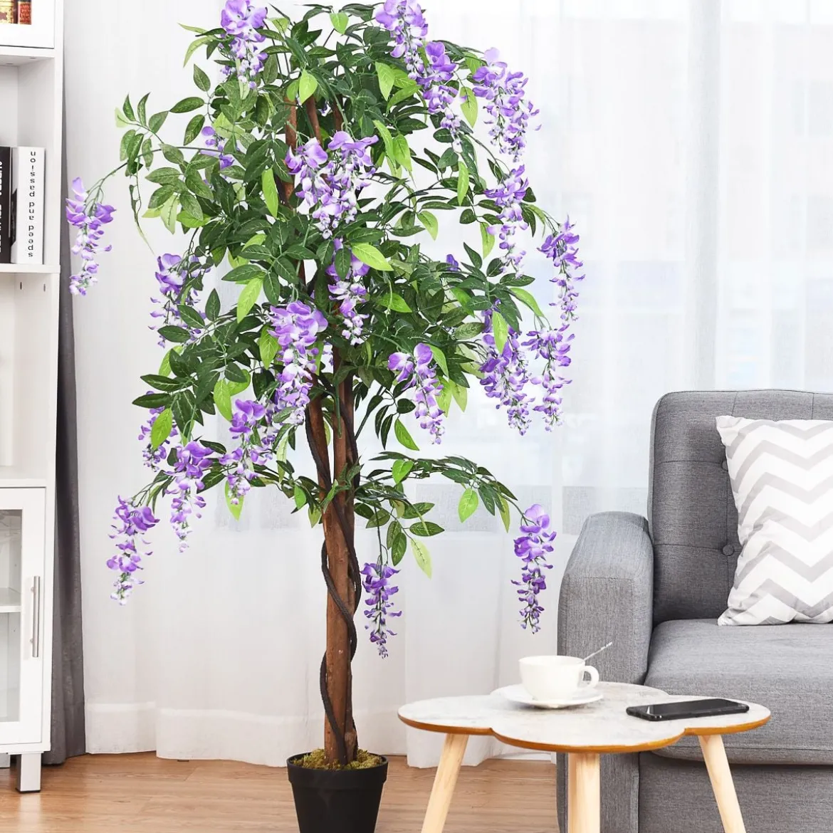 Kunstpflanze Verwendbare Künstliche Palme Kunstbaum 75 cm/150 cm/180 cm Lila/Rosa/Weiß