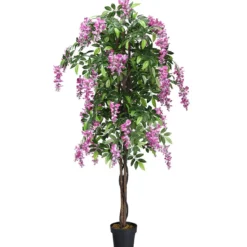 Kunstpflanze Verwendbare Künstliche Palme Kunstbaum 75 cm/150 cm/180 cm Lila/Rosa/Weiß