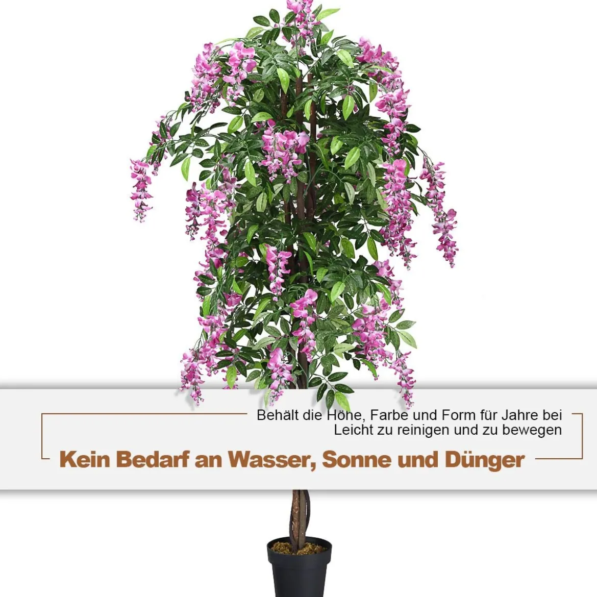 Kunstpflanze Verwendbare Künstliche Palme Kunstbaum 75 cm/150 cm/180 cm Lila/Rosa/Weiß