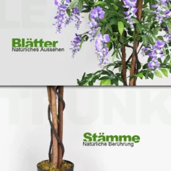 Kunstpflanze Verwendbare Künstliche Palme Kunstbaum 75 cm/150 cm/180 cm Lila/Rosa/Weiß