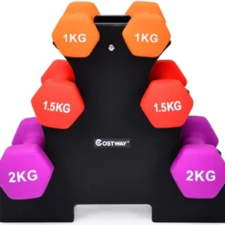 Kurzhantel Set 1kg 1,5kg 2kg Fitness Hanteln mit Hantelständer