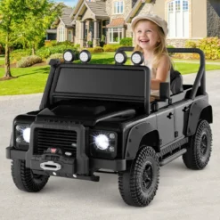 Land Rover Defender Elektroauto Kinder Elektrofahrzeug mit Eltern-Fernbedienung Schwarz
