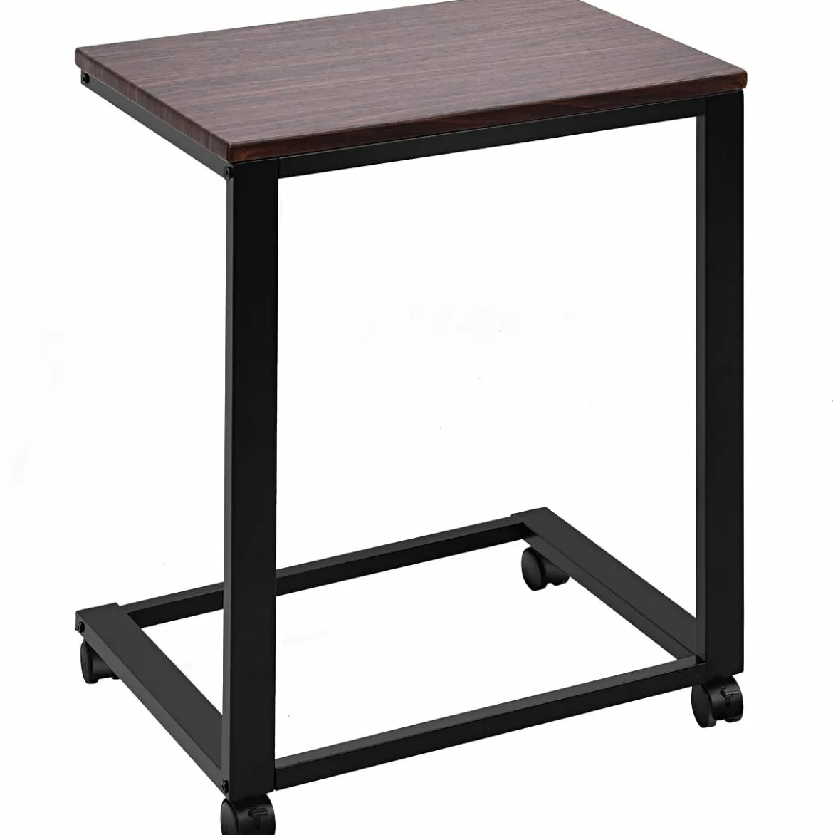 Laptoptisch Beistelltisch mit 4 Räder 50 x 40 x 64,5 cm Braun und Schwarz
