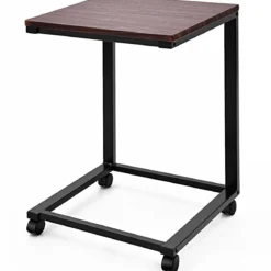 Laptoptisch Beistelltisch mit 4 Räder 50 x 40 x 64,5 cm Braun und Schwarz