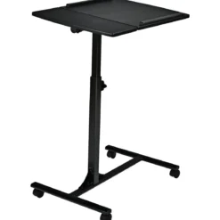 Laptoptisch Höhenverstellbarer Betttisch mit Rollen 64 x 45 x 71-93 cm Schwarz
