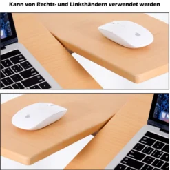 Laptoptisch Höhenverstellbarer Notebooktisch Betttisch mit Rollen und Bremsen Natur 64 x 44 x 64-95 cm
