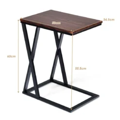Laptoptisch Kleiner Beistelltisch Kaffeetisch Braun 50 x 34,5 x 60 cm