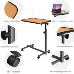 Laptoptisch Laptopständer Notebooktisch Ablagetisch Pflegetisch Beistelltisch