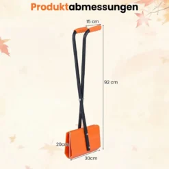 Laubgreifer mit 92 cm Langem Stiel Laubsammler mit Breite Kunststoff-Paddelgreifer & Ergonomischer Griff