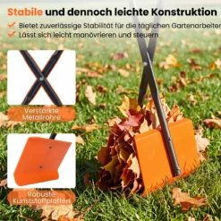 Laubgreifer mit 92 cm Langem Stiel Laubsammler mit Breite Kunststoff-Paddelgreifer & Ergonomischer Griff
