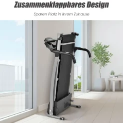 Laufband klappbares elektrisches Laufband leises Laufband 123 x 51 x 113 cm Schwarz
