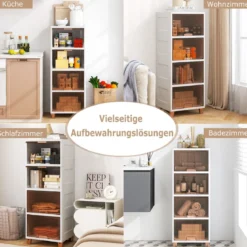 150 L Aufbewahrungsboxmit Magnetischen Türen 4er Set Stapelbare Kunststoffbox Weiß