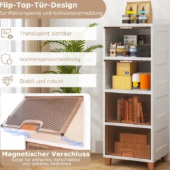 150 L Aufbewahrungsboxmit Magnetischen Türen 4er Set Stapelbare Kunststoffbox Weiß