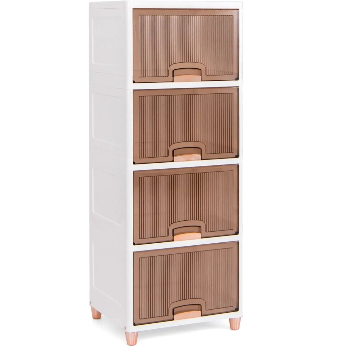 150 L Aufbewahrungsboxmit Magnetischen Türen 4er Set Stapelbare Kunststoffbox Weiß