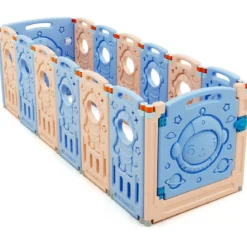 Laufgitter mit Tür und Spielzeugboard Baby Laufstall faltbar 30 x 61 cm