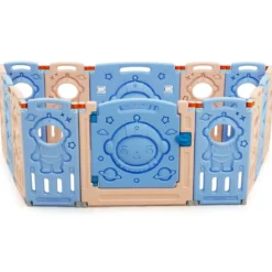 Laufgitter mit Tür und Spielzeugboard Baby Laufstall faltbar 30 x 61 cm