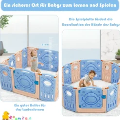 Laufgitter mit Tür und Spielzeugboard Baby Laufstall faltbar 30 x 61 cm