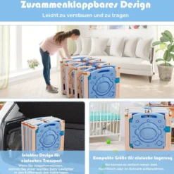 Laufgitter mit Tür und Spielzeugboard Baby Laufstall faltbar 30 x 61 cm