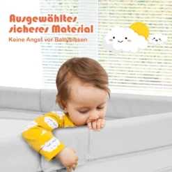 Laufgitterzelt für Säuglinge und Kleinkinder Krabbelgitter mit 2 Türen Grau