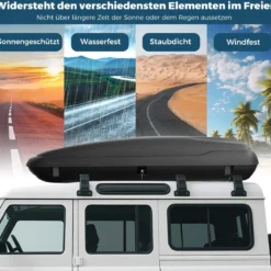400L Auto Dachbox Abschießbarer Dachkoffer mit Zentralverriegelung & Schlüsseln & Gurten