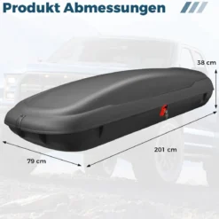 400L Auto Dachbox Abschießbarer Dachkoffer mit Zentralverriegelung & Schlüsseln & Gurten