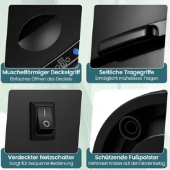 68 L Automatischer Mülleimer mit Sensor & Dual-Zonen Intelligenter Abfalleimer Schwarz