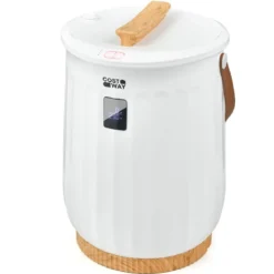 20L Deluxe Eimer Handtuchwärmer mit Timer & Tragbarem Griff & 20 L Kapazität Weiß 34 x 34 x 48cm