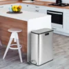 46L Edelstahl-Abfalleimer mit Soft-Closing-Schwingdeckeln & Inneneimer Schlanker Trittabfalleimer