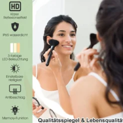 LED-Spiegel Ø 60 cm Runder LED-Spiegel mit Anti-Beschlage Spiegelheizung Badezimmerspiegel Schutzklasse IP65